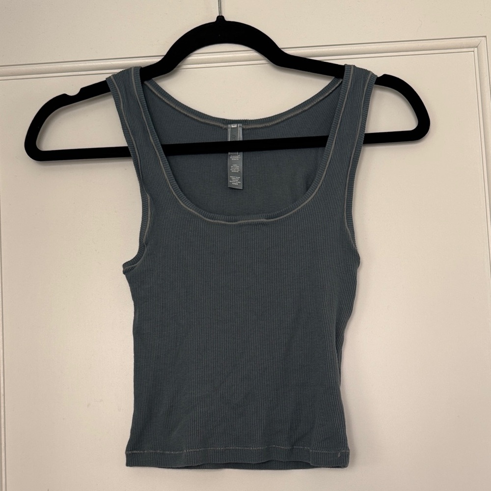 SKIMS Cotton Rib Tank Top in Kyanite/Slate Blue